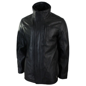 Vestes en cuir pour hommes, mode automne veste de couleur unie populaire Design Simple veste décontractée pour homme - Product Image 1
