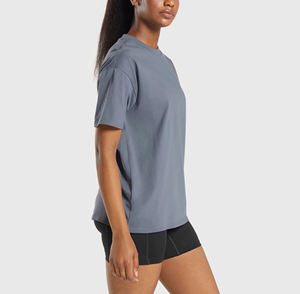 OEM/ODM 100% algodón 320 GSM Jersey peso pesado ajuste holgado manga corta Camiseta secado rápido transpirable Color sólido gimnasio desgaste camiseta - Product Image 5