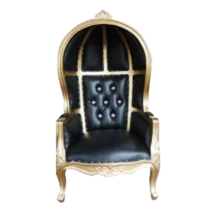 Chaises de trône de luxe pour la maison avec auvent couleur or et noir super confortables pour les meubles d'événements de mariage à la maison - Product Image 1