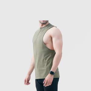 เสื้อกล้ามออกกำลังกายผู้ชายแบบสั่งทำขายส่งสำหรับฤดูร้อน ผ้าริบเนื้อนุ่ม ระบายอากาศได้ดี ผลิตจากใยฝ้ายและใยไผ่ เสื้อกล้ามฟิตเนสแบบสตริงเกอร์ - Product Image 4