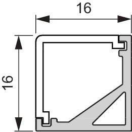 Aluminum Profile Quattro Mini <b>Surface</b>-<b>Mounted</b> <b>LED</b> <b>Lighting</b> EV1 Silver Finish - Product Image 3