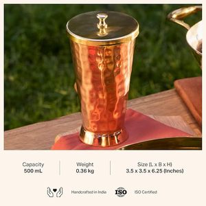 Beautiful Handmade Pure <b>Copper</b> <b>Glass</b> For Gifting Friends And Family With Artistic Handmade Etching At Cheapest Price - Product Image 4