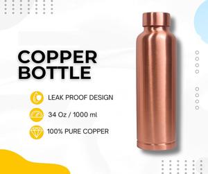 Pack cadeau Bouteille d'eau en cuivre de haute qualité et accessoires de boisson polyvalents disponibles avec un design élégant pour la vente - Product Image 4