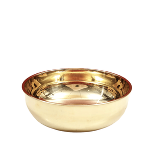 Elégant bol de service en acier inoxydable doré et argenté avec bol extérieur doré et intérieur argenté - Product Image 4