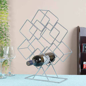Antique Design Black Coated Metal <b>Wine</b> Rack Industrial <b>Wine</b> <b>Bottles</b> and <b>Glass</b> Holder Tabletop Decor <b>Wine</b> Racks - Product Image 2