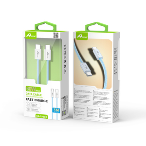 60W TYPE-C à TYPE-C 3M 1101226 BLEU Cuivre pur USB Tipo C Câble de charge rapide 6A/60W/3A emballé dans une boîte - Product Image 1