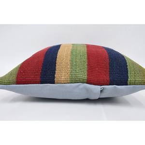 Oreiller en laine patchwork multicolore Kilim 14x14 pouces Coussin décoratif de luxe Vintage Fluffy Leaves Pattern Portable Bedding - Product Image 5