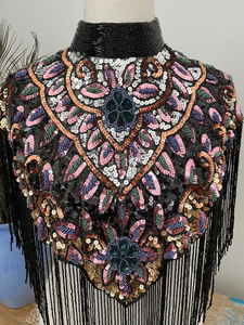 เสื้อคลุมทรงเบอร์เลสก์ประดับด้วยลูกปัดประดับด้วยเลื่อมสำหรับงานรื่นเริงคลับ - Product Image 4