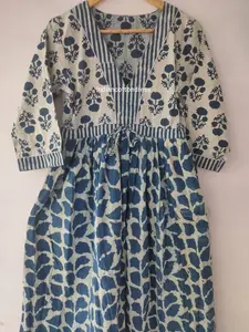 เสื้อผ้าสตรีพิมพ์ลายคุณภาพมาตรฐาน ดีไซน์หรูหรา ชุดเดรสพิมพ์ลายสำหรับผู้หญิง ราคาขายส่งจากซัพพลายเออร์อินเดีย - Product Image 4