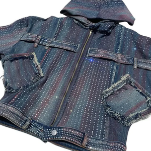 Veste en jean de haute qualité pour hommes Veste au design unique à imprimé vintage pour l'hiver - Product Image 3