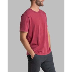 T-shirts à manches courtes imprimés unisexes T-shirt d'été en jersey de coton avec logo imprimé de base longue ligne en forme de col ras du cou à vendre - Product Image 3