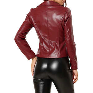 Veste moto en similicuir pour femme, coupe courte et ajustée, style motard, streetwear, veste en cuir personnalisée pour femme - Product Image 2