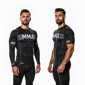 Protector de erupción para MMA personalizado con diseño sublimado de compresión personalizado Opciones completa y de manga corta kimono de jiu jitsu - Product Image 3