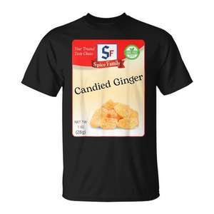 Camiseta con estampado de condimento de jengibre confitado, ropa de disfraz para grupo de especias navideñas - Product Image 1