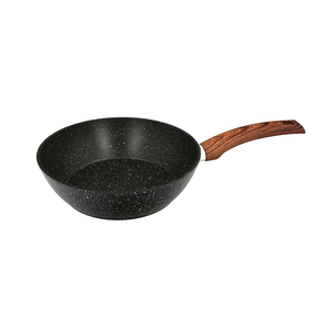Padella antiaderente in alluminio forgiato con finitura effetto pietra, 24 x 7 cm. Impugnatura gommata. - Product Image 1