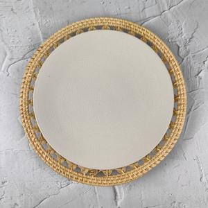 Magnifique plateau rond en rotin et coquillages côtier, fait main, vaisselle, cadeau de Noël pour l'ambiance de la maison - Product Image 1