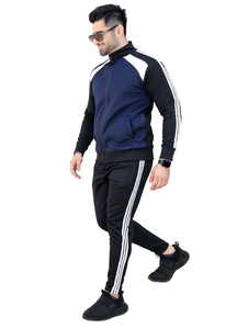 Conjunto de chándal con cremallera para hombre, Chaqueta de manga larga y pantalones para correr, ropa deportiva atlética con panel de contraste para entrenamiento de gimnasio - Product Image 2