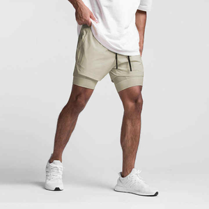 Pantalones cortos deportivos personalizados de alta calidad para hombre, patrón sólido, entrenamiento de gimnasio, carga deportiva para correr, 2025 - Product Image 3