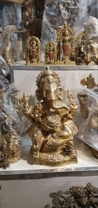 Finition antique décorative Lord Ganesh Murti Belle statue de Ganesh en laiton Mandirs et bureaux pour l'approvisionnement en gros de l'Inde - Product Image 5