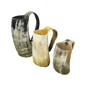 Taza de Cuerno de Búfalo Tallada a Mano con Estilo Religioso Moderno, de Alta Calidad, con Técnica de Grabado Pulido, Ajustable, para Bodas y Hogar - Product Image 4