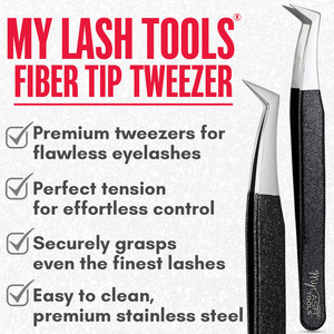 Pince à épiler pour extension de cils Fine X volume pince à épiler à 90 degrés pince à cils à pointe en fibre Volume léger outil de création de ventilateur d'arrimage - Product Image 2