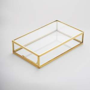 Dernier or 4X6 pouces Photo photographie Rectangle verre et or ombre boîtes peut contenir 4x6 bijoux impression Photo personnalisé 4x6" - Product Image 1