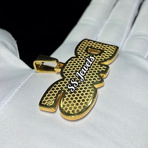 VVS Lab สร้อยคอจี้เพชร925ชื่อเงินสร้อยคอเสน่ห์ของบุคคล hip hop bustdown CVD ประดับเพชร - Product Image 3