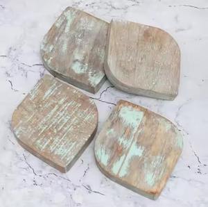 Classic <b>Wooden</b> Coasters Set Decorative Rustic Handmade Natural Cup Mats <b>for</b> Dining Table Coffee <b>Tea</b> Home Kitchen Drink Coasters - Product Image 2