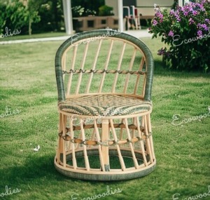 Chaise d'enfant en rotin de conception simple meubles de salon et décoration de jardin chaise de bébé d'enfant en bambou chaise ronde meubles d'enfant - Product Image 6