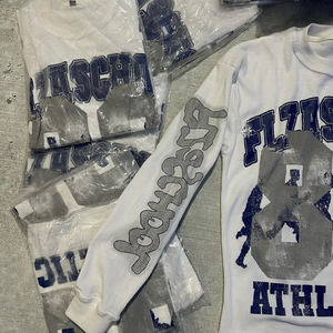 Sudadera de manga larga con estampado de pantalla y cuello redondo de estilo callejero sólido para hombre, novedad, 320g, 100% algodón, venta al por mayor - Product Image 4