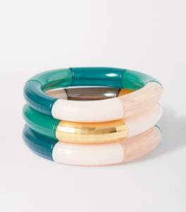 Latest Attractive Bohemian Resin Lucite <b>Elastic</b> Tube Beaded Stretchable Layering Chunky Stack Resin Bangle <b>Bracelets</b> Angel - Product Image 5