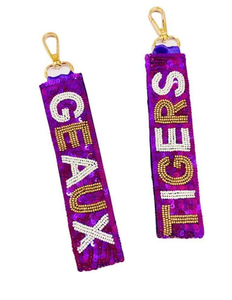 Hot Toddy fait à la main avec un design personnalisé Gameday Bride Love Festive Porte-clés couleurs vives Sequin par glowin fashion - Product Image 2