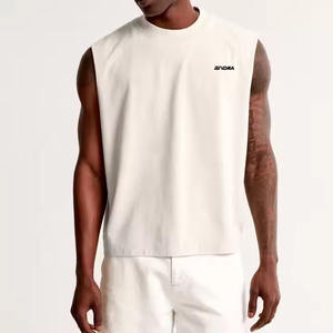 Chaleco corto de lavado de peso pesado de alta calidad, camisetas sin mangas ajustadas recortadas personalizadas - Product Image 1