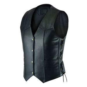 Chaleco informal de carreras para hombre para invierno, transpirable, de cuero genuino negro, para montar en motocicleta, moda de buena calidad para moto - Product Image 6