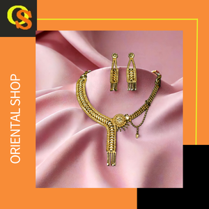 Acheter Collier Boucles d'oreilles Ensemble plaqué or 22 carats Style tendance Collier Boucles d'oreilles Ensemble pour les femmes utilise par les exportateurs - Product Image 3