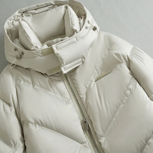 Manteau d'hiver long enduit à col montant de style de rue OEM Design personnalisé veste matelassée imperméable ultra légère pour hommes - Product Image 2