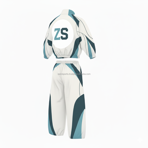 220GSM Lightweight Polyester Windbreaker Set Stylish Blue <b>White</b> Panel Design Custom Logo Heat Transfer And Embroidery plus size - Product Image 5