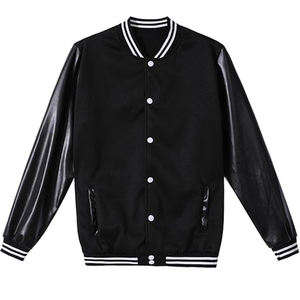 Chaqueta universitaria de mujer acolchada de lana de calidad superior hecha a medida al por mayor con cuello en V botón béisbol bordado impreso liso teñido - Product Image 2