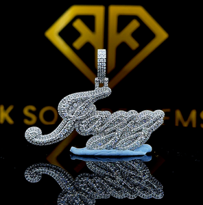 Pendentif Hip Hop Lettre Personnalisée, Pendentif, Pendentif Moissanite Lettre Hip Hop pour Homme, Bijoux Ice Out Hip Hop, Pendentif Deux Tons - Product Image 1