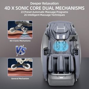 Full Body Zero Gravity <b>Chair</b> Massager Portable Foldable Home-Modern Design Leather Upholstery Smart Tech Foot/Leg Neck <b>Massage</b> - Product Image 2