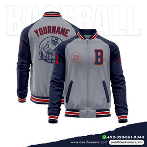 Veste zippée de baseball style bomber, vêtement d'extérieur pour équipe sportive, coupe-vent, respirante, anti-humidité, séchage rapide, coupe confortable - Product Image 4