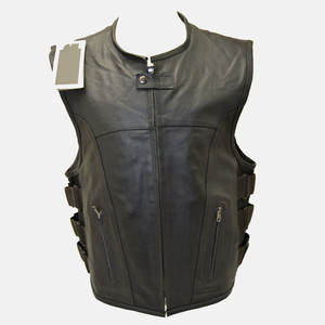 <b>Men</b> Fashion High Quality Leather <b>Vest</b> Outdoor <b>Winter</b> Breathable Custom Style Leather <b>Vest</b> for <b>Men's</b> - Product Image 2