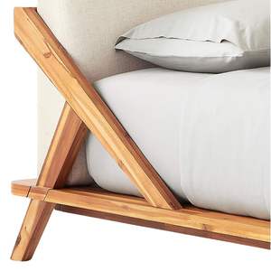 Cama Petra de teca de madera maciza de calidad superior, muebles indonesios minimalistas modernos para Villa Resort Hotel Homestay Apartment - Product Image 3