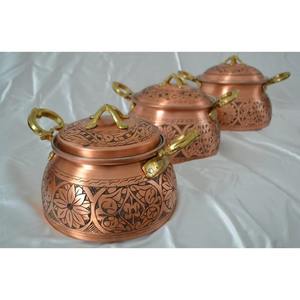 Exigente resistencia a altas temperaturas vajilla de comida grande cocina hogar olla de sopa de cobre con tapa - Product Image 2