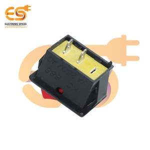 "6A 250V AC Glass Epoxy SPST PCB Back Rocker Switch Color Rojo 2 Pin" - Product Image 6