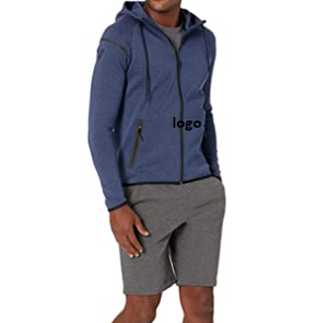 Sweat à capuche en molleton de métro pour hommes, Hoodie à fermeture éclair complète, 66% coton, 34% Polyester, modèle pas cher, en Stock, délavé à la Machine, importé, à la mode - Product Image 4
