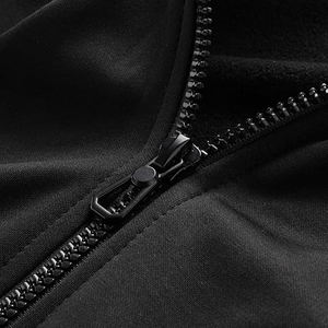 เสื้อฮู้ดซิปรูดซิปแขนยาวสำหรับผู้ชาย, เสื้อมีฮู้ดสีทึบแนวสตรีทพิมพ์ลายมีกระเป๋าและสายรัด - Product Image 4