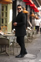 Abrigo de lana cruzado para hombre, estilo parka, a cuadros, corte regular, clásico de invierno, con solapa, informal de negocios, cálido, con botones, talla única