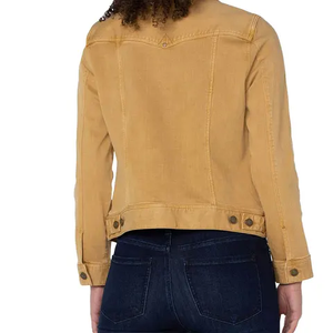 Trendy Womens <b>Lightweight</b> <b>Denim</b> Sheep Skin <b>Jacket</b> Oversized Cropped Outerwear Quilted Zipper Closure Breathable Waterproof - Product Image 3