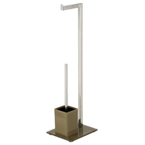 Set da pavimento MSV in acciaio inossidabile color tortora 22 x 18 x 70,5 cm - Product Image 1